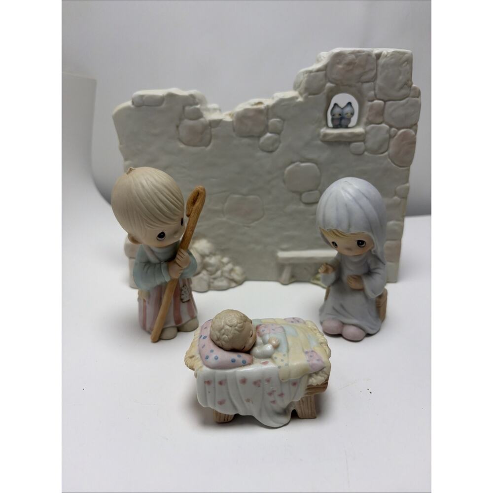Precious Moments- Come Let Us Adore Him 18 Pc Set 9-10” Tall Nativity 1979 Box - Picture 2 of 14